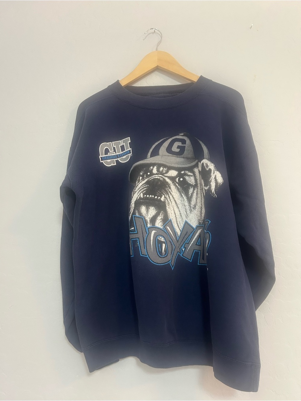 Georgetown Hoyas Navy Bulldog Graphic Sweatshirt